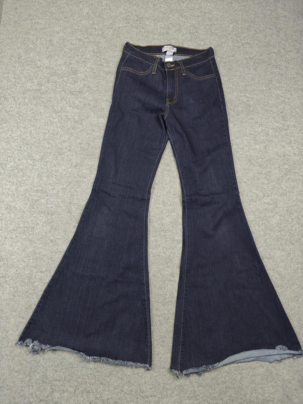 Judy Blue Jeans Womens 1/25 Blue Dark Wash Flared High Rise Stretch 34.5